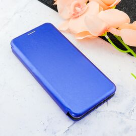  Чехол-книга для Samsung Galaxy A42 на силиконовой основе и магните Book, с округленными краями, синий 