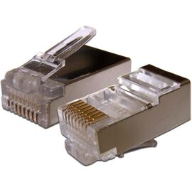  Коннектор LANMASTER (TWT-PL45/S-8P8C-6) RJ45 STP 8P8C, универсальный, cat.6, 100 шт. 