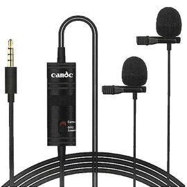  Микрофон CANDC DC-C2, петличный, Jack 3.5mm, черный, двойной всенаправленный 