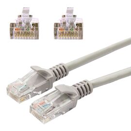  Патч-корд UTP5e, 1 м, литой, многожильный, биметалл CCA, 26AWG, PVC, серый, CABLEXPERT PP12-1M 