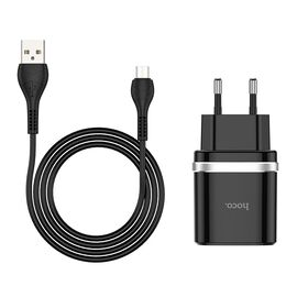  СЗУ HOCO C12Q Smart QC3.0 + Micro (чёрный) 