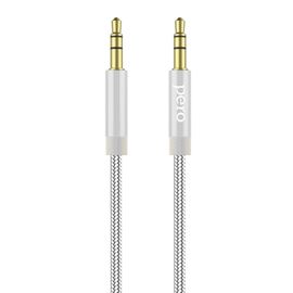  Аудио-кабель PERO MC-01 2x3.5 JACK, 1м, Silver 