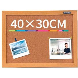  Доска пробковая Deli 8761 пробка желтый 30x40см деревянная рама 